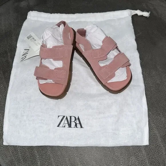 ZARA Kids | Pink | LEATHER SANDALS - Picture 7 of 8